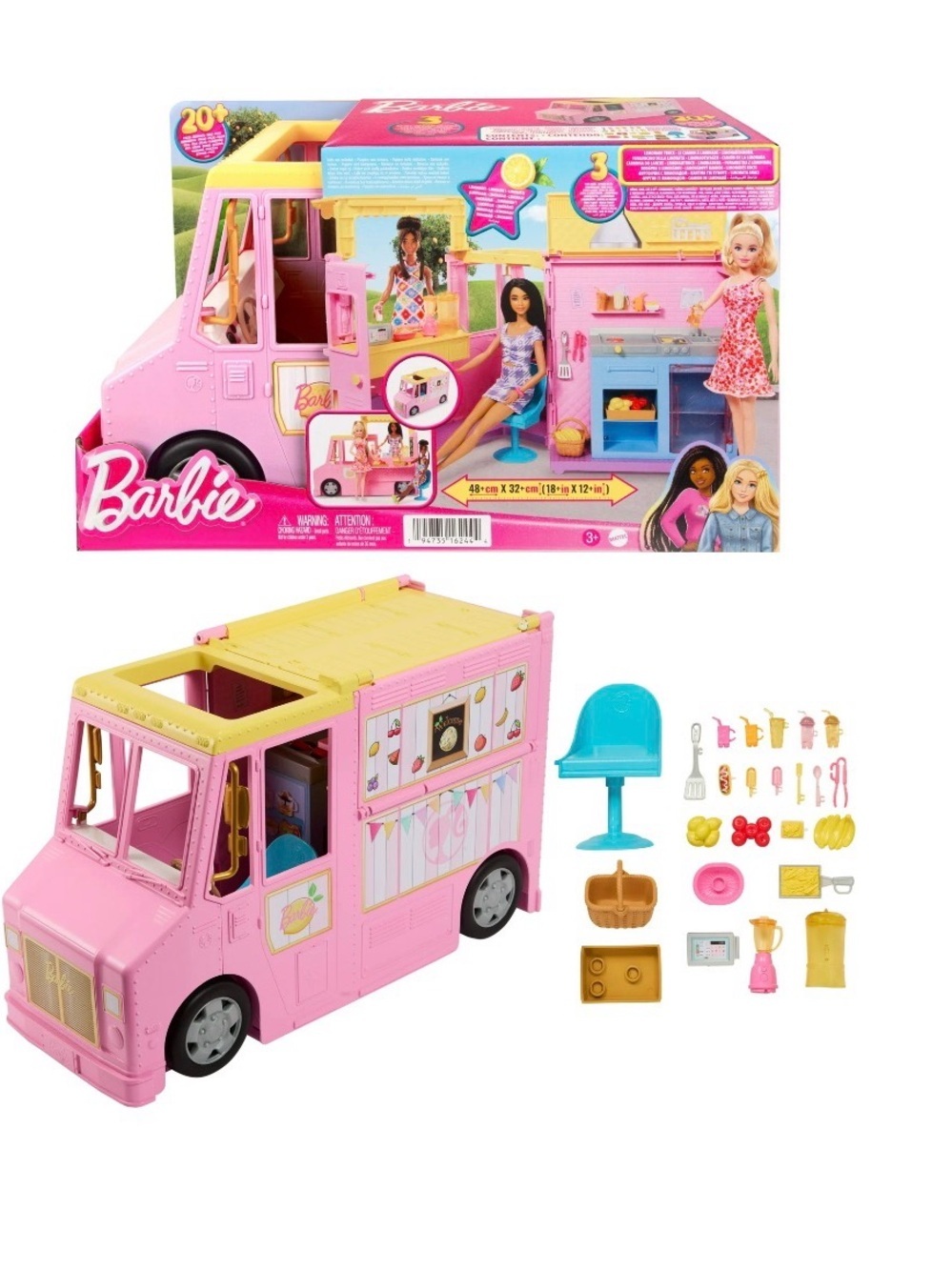 Pink & Yellow Truck Playset - Kids Toys Barbie Mattel truck